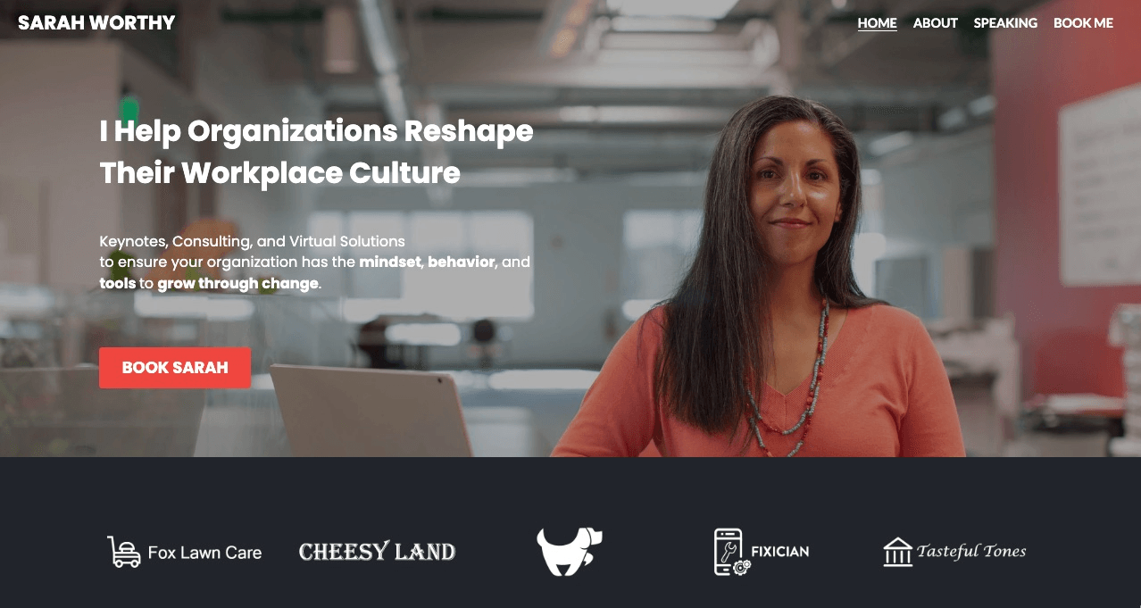 null Sarah Worthy Template is Perfect for Your Freelance Services Website